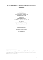 The Role of Mindfulness in Mitigating the Negative Consequences of Technostress