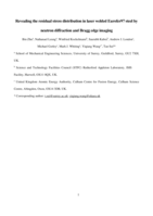 Revealing the residual stress distribution in laser welded Eurofer97 steel by neutron diffraction and Bragg edge imaging