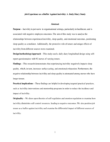 Job experience as a buffer against incivility: a daily diary study