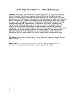 On the bright side of motherhood A mixed method enquiry