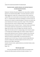Executive function, repetitive behaviour and restricted interests in neurodevelopmental disorders