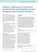 Women's experiences of maternity and perinatal mental health services during the first Covid-19 lockdown