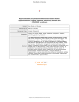Approximately in-person in the locked-down home: Approximation, digital ties and maternity amidst the COVID19 lockdown