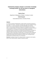 Implementing strategic changes in universities? knowledge exchange profiles: the role and nature of managerial interventions