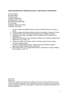 Improving teamwork in maternity services: A rapid review of interventions