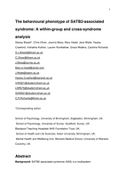The behavioural phenotype of SATB2-associated syndrome: a within-group and cross-syndrome analysis