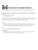 Interpersonal Relationships As " Self-Otherhood " : a Conceptualization and Demonstration in the Context of the P2p Sharing Economy