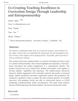 Co-creating teaching excellence in curriculum design through leadership and entrepreneurship