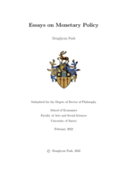 Essays on Monetary Policy