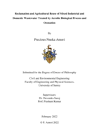 Reclamation and Agricultural Reuse of Mixed Industrial and Domestic Wastewater Treated by Aerobic Biological Process and Ozonation