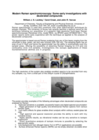 Modern Raman spectromicroscopy: Some early investigations with deuterated compounds