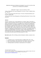 Emerging Research Trends on Residents  Quality of Life in the Context of Tourism Development