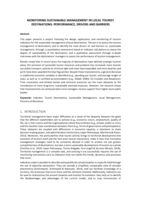 Monitoring sustainable management in local tourist destinations: performance, drivers and barriers