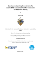 Development and implementation of a sustainability assessment tool for wastewater asset decision-making