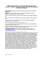 Night-to-night variation in sleep associates with day-to-day variation in vigilance, cognition, memory, and behavioral problems in Alzheimer?s disease