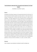 Social stratification in meaningful work: Occupational class disparities in the United Kingdom