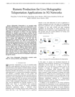 Remote Production for Live Holographic Teleportation Applications in 5G Networks