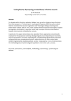 Tackling polarity: Repurposing grounded theory in feminist research