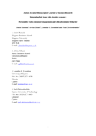 Integrating fair trade with circular economy: Personality traits, consumer engagement, and ethically-minded behavior