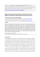 Bank stock performance during the COVID-19 crisis: does efficiency explain why Islamic banks fared relatively better?