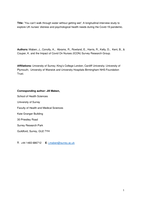 You can't walk through water without getting wet  UK nurses  distress and psychological health needs during the Covid-19 pandemic: A longitudinal interview study