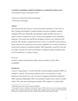 Creativity in translation: machine translation as a constraint for literary texts