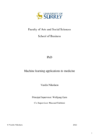 Machine learning applications to medicine