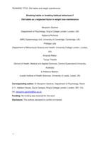 Breaking habits or breaking habitual behaviours? Old habits as a neglected factor in weight loss maintenance