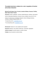 The platelet electrome: evidence for a role in regulation of function and surface interaction