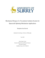 Mechanical Design of a Viscoelastic Isolation System for Spacecraft Spinning Mechanism Applications