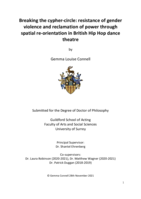 Breaking the cypher-circle: resistance of gender violence and reclamation of power through spatial re-orientation in British Hip Hop dance theatre