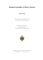 Marginal Instability of Matrix Systems