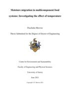 Moisture migration in multicomponent food systems: Investigating the effect of temperature