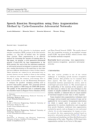 Speech emotion recognition using data augmentation method by cycle-generative adversarial networks