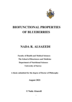 Biofunctional properties of blueberries