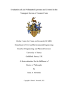 Evaluation of Air Pollutants Exposure and Control in the Transport Sector of Greater Cairo