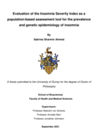 Evaluation of the Insomnia Severity Index as a population-based assessment tool for the prevalence and genetic epidemiology of insomnia