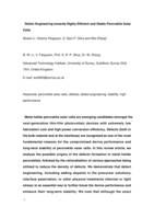 Defect Engineering towards Highly Efficient and Stable Perovskite Solar Cells