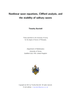 Nonlinear wave equations, Clifford analysis, and the stability of solitary waves