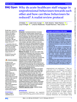 Why do acute healthcare staff engage in unprofessional behaviours towards each other and how can these behaviours be reduced? A realist review protocol