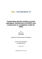 Comparative genetic analysis of avian pathogenic Escherichia coli (APEC) and construction of a metabolic model for APEC