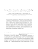 Survey of User Perspectives on Headphone Technology