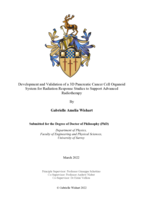Development and Validation of a 3D Pancreatic Cancer Cell Organoid  System for Radiation Response Studies to Support Advanced  Radiotherapy