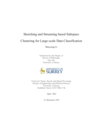 Sketching and Streaming based Subspace Clustering for Large-scale Data Classification