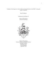 Validation of the diagnostic criteria of Internet Gaming Disorder in the DSM-V among the esports community