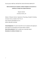 Habit and behavioural complexity: habitual instigation and execution as predictors of simple and complex behaviours