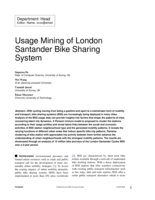Usage Mining of the London Santander Bike-Sharing System