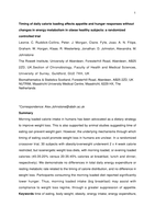 Timing of daily calorie loading affects appetite and hunger responses without changes in energy metabolism in healthy subjects with obesity