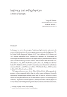 Legitimacy, trust and legal cynicism: a review of concepts
