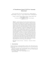 A Transformer-based GAN for Anomaly Detection